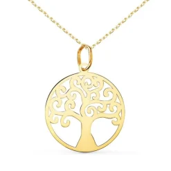 Collier - Pendentif Or 18 Carats 750/000 Arbre de Vie - Chaine Dorée