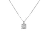 Collier - Pendentif Or Blanc Pavé Diamants - Chaine Argentée - Femme