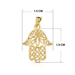 Collier - Pendentif Or Jaune Main de Fatma - Chaine Dorée