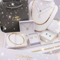 Collier - Pendentif Or Jaune Ancre Serti de Zirconiums - Chaine Dorée Offerte