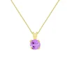 Collier - Pendentif Or Jaune Améthyste Ronde - Femme