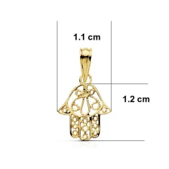 Collier - Pendentif Or Jaune Main de Fatma - Chaine Dorée