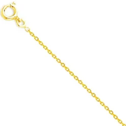 Collier Chaine Or 18 Carats 750/000 Jaune Forçat Diamantée - Femme ou Enfant