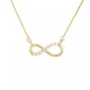 Collier Femme Or Jaune - Motif Infini - Pavé de Zirconiums