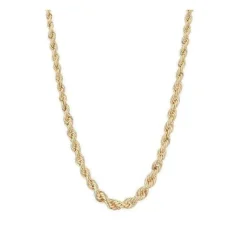 Collier Or 18 Carats 750/000 Maille Corde en Chute Jaune - Femme