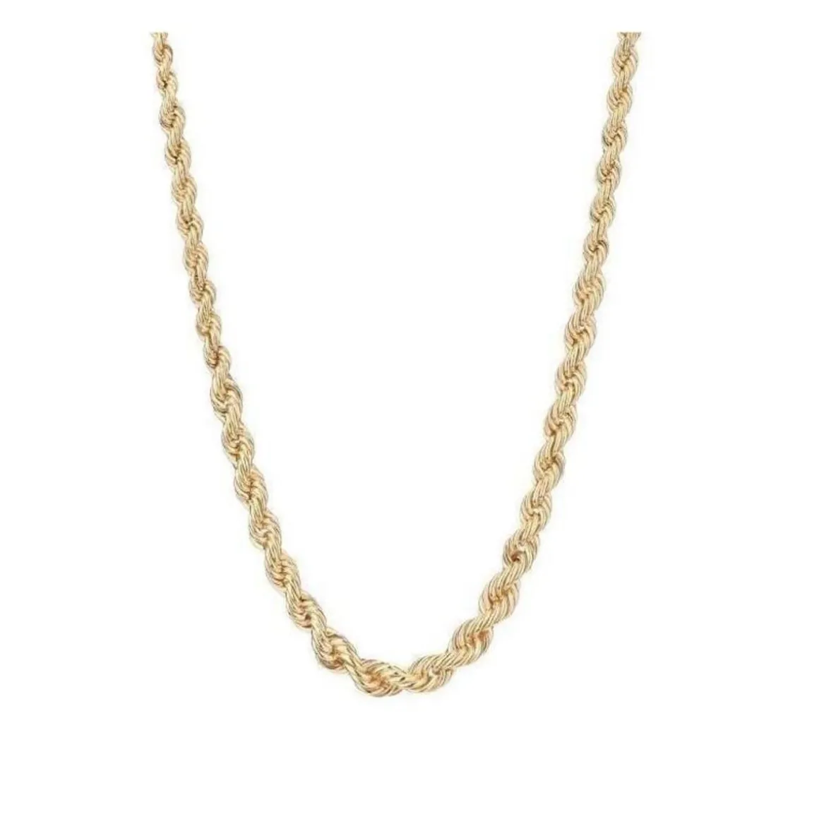 Collier Or 18 Carats 750/000 Maille Corde en Chute Jaune - Femme