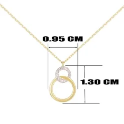 Collier Or Jaune et Diamants - Motif Anneaux - Femme