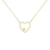 Collier Or Jaune et Diamant Solitaire - Motif Coeur – Femme