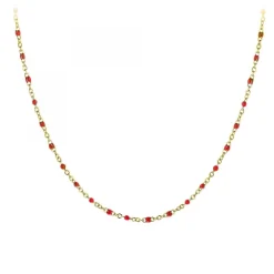 Collier perles rouge par SC Bohème