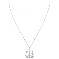 Collier signe astrologique balance orné de Cristaux scintillants par SC Crystal en Métal rhodié