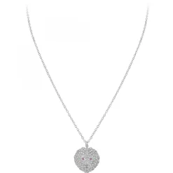 Collier signe astrologique lion orné de Cristaux scintillants par SC Crystal en Métal rhodié