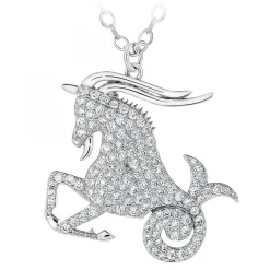 Collier signe astrologique capricorne orné de Cristaux scintillants par SC Crystal