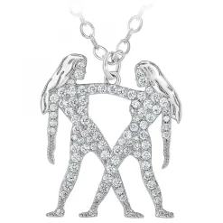 Collier signe astrologique gémeaux orné de Cristaux scintillants par SC Crystal