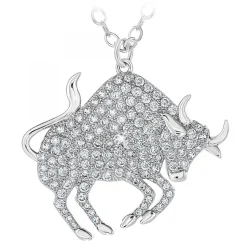 Collier signe astrologique taureau orné de Cristaux scintillants par SC Crystal
