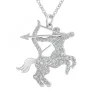 Collier signe astrologique sagittaire orné de Cristaux scintillants par SC Crystal en Métal rhodié