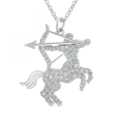 Collier signe astrologique sagittaire orné de Cristaux scintillants par SC Crystal en Métal rhodié