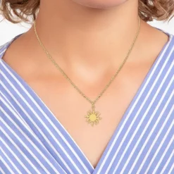 Collier soleil SC Bohème en acier inoxydable