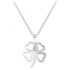 Collier trèfle en acier inoxydable par SC Crystal orné d'un véritable diamant blanc