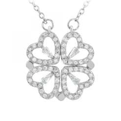 Collier trèfle SC Crystal orné de Cristaux scintillants