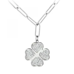 Collier trèfle SC Crystal orné de Cristaux scintillants