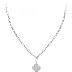 Collier trèfle SC Crystal orné de Cristaux scintillants