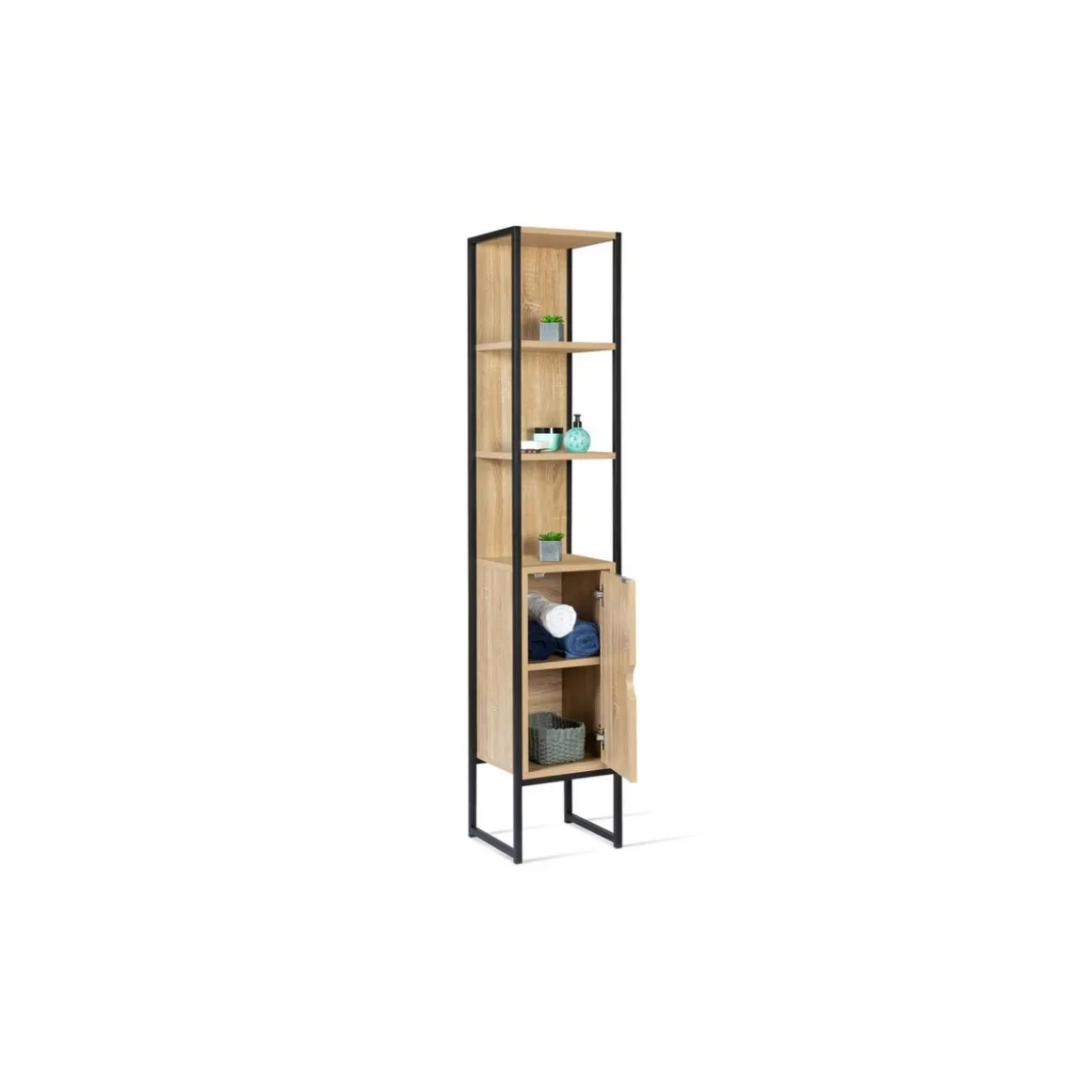 Colonne de salle de bain 1 porte 3 niche H170cm HOUSTON