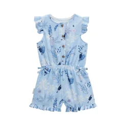 Combishort bébé + chapeau en gaze de coton bleue Bella Chica