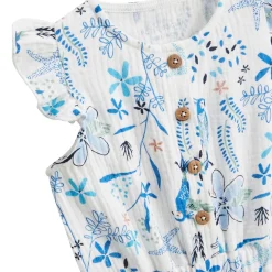 Combishort bébé + chapeau en gaze de coton Océan d'amour