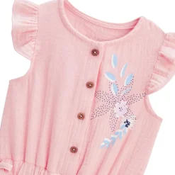 Combishort bébé + chapeau en gaze de coton corail Bella Chica