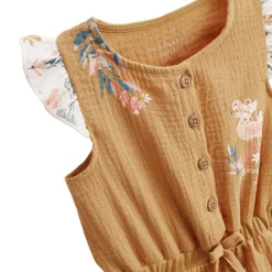 Combishort bébé en gaze de coton Flamingo