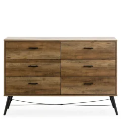 Commode Clavel 6 Tiroirs Couleur Rustique