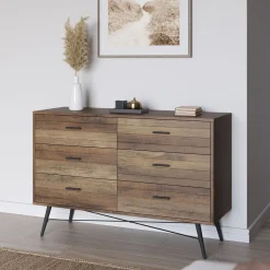 Commode Clavel 6 Tiroirs Couleur Rustique