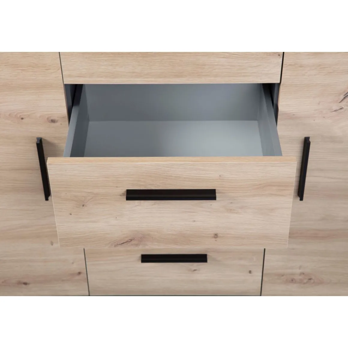 Commode meuble de rangement 2 porte 4 tiroirs L134cm BETO