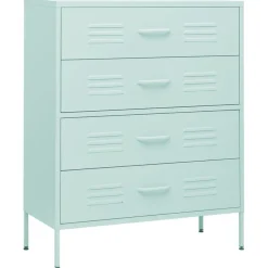 Commode Vert menthe 80x35x101,5 cm Acier