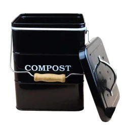 Composteur, bac, poubelle à compost de cuisine - 3 L - Noir