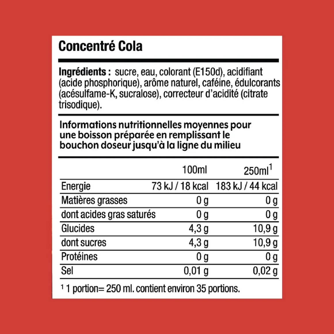 Concentré à soda Cola