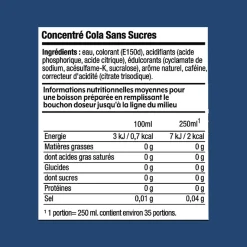 Concentré à soda Cola sans sucres