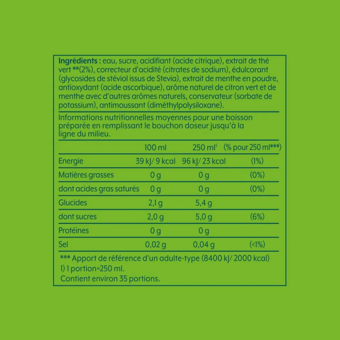 Concentré pour soda Green Ice Tea Menthe