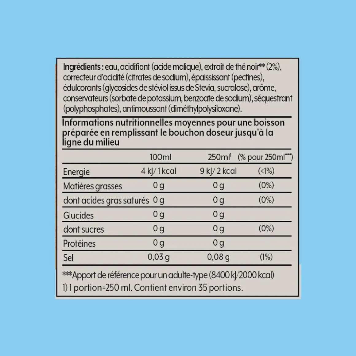Concentré pour soda Ice Tea Pêche Zéro
