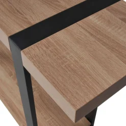 Console L120cm chêne blanchi et métal noir PROVIDENCE