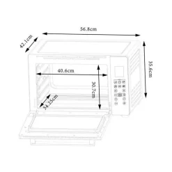 CONTINENTAL EDISON CEMF45DIG - Minifour electrique 45L noir - 2000W - Rotissoire, Convection naturelle