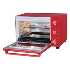 CONTINENTAL EDISON CEMF35R - Minifour electrique 35L rouge - 1500W - Rotissoire, Convection naturelle