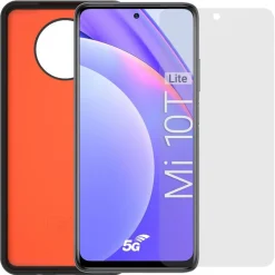 Coque + Verre trempé pour Xiaomi Mi 10T Lite - Noir/Orange