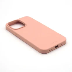 Coque iPhone 14 silicone Rose MagSafe