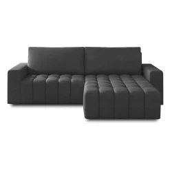 Cordova - canapé d'angle droit 4 places convertible avec coffre en velours