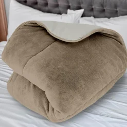 Couette doublée polaire microfibre BICOLORE, par Soleil d'ocre