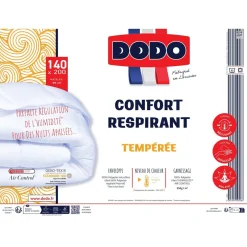 Couette tempérée en polyester Fibre Thermolite Air control 250g/m² CONFORT RESPIRANT