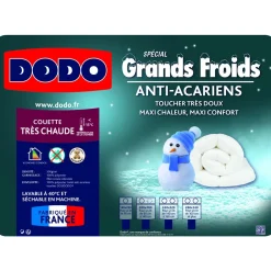 Couette très chaude anti acariens 500 g/m² GRANDS FROIDS
