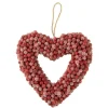 Couronne de Noël Cœur Baies 30cm Rouge