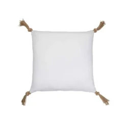 Coussin Carré Déco Visage 45x45cm Blanc